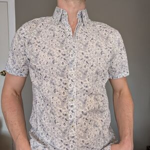 Men's Paisley Print Short Sleeve Shirt